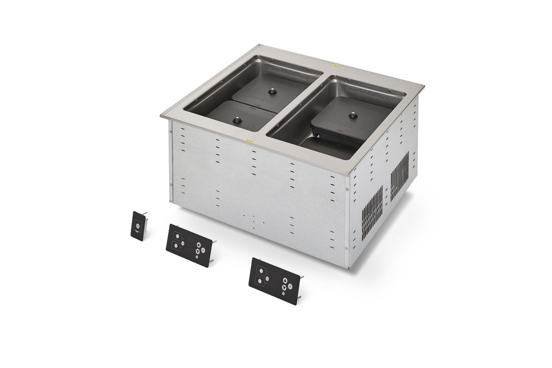 Two-well 208- to 240-volt modular drop-in dry induction hot well with flat flange