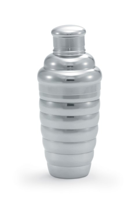 24-ounce stainless steel cocktail shaker with beehive pattern