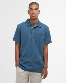 Dymchurch Seersucker Polo Shirt Dusk Blue