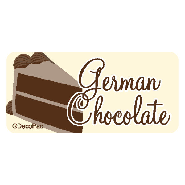 German Chocolate Promotional Label