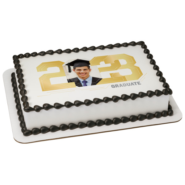 Gold 2023 Graduate PhotoCake® Edible Image® Frame