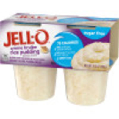 Jell-O Creme Brulee Sugar Free Rice Pudding Snacks, 4 ct Cups