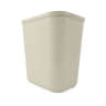 Rubbermaid Commercial, Fire Resistant, 7 gal, Resin, Beige, Rectangle, Receptacle