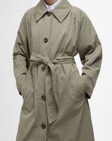 Garbo Showerproof Trench Coat Dusky Green/Rosemary Tartan
