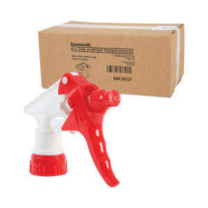 Boardwalk, Trigger Sprayer 250, 8" Tube, Fits 16-24 Oz Bottles, Red/White