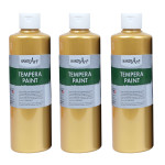 Handy Art&reg; Metallic Tempera Paint, 16 oz., Gold, Pack of 3 RPC231162-3