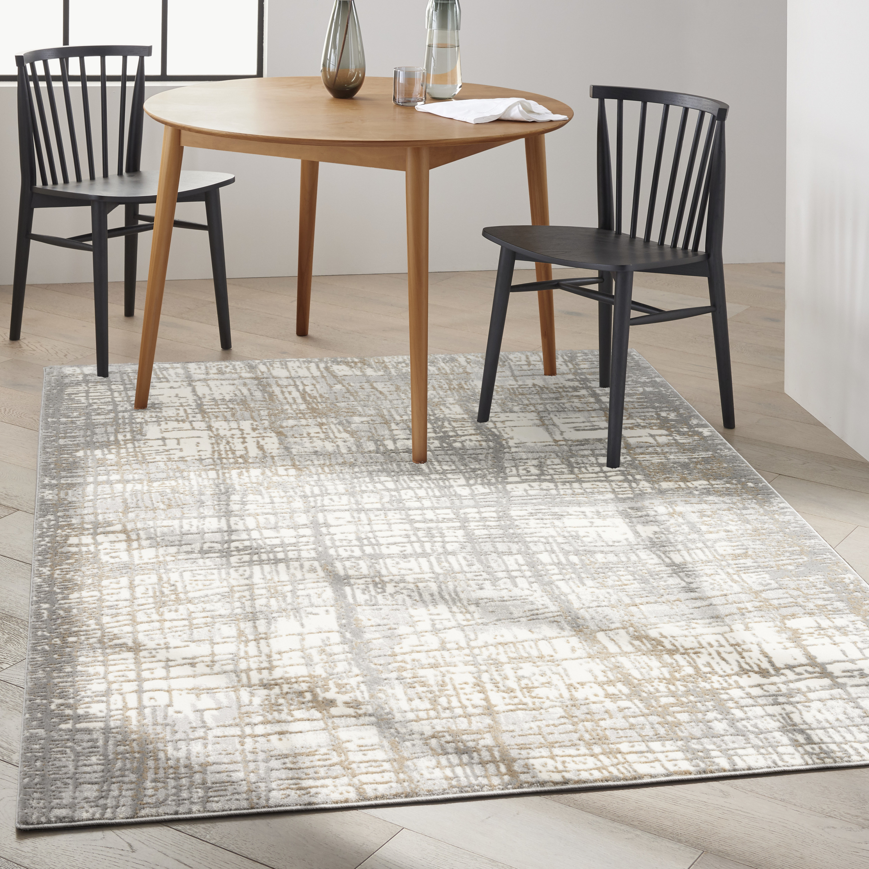 Calvin Klein CK950 Rush 8' x 10' Ivory Grey Modern Indoor Rug