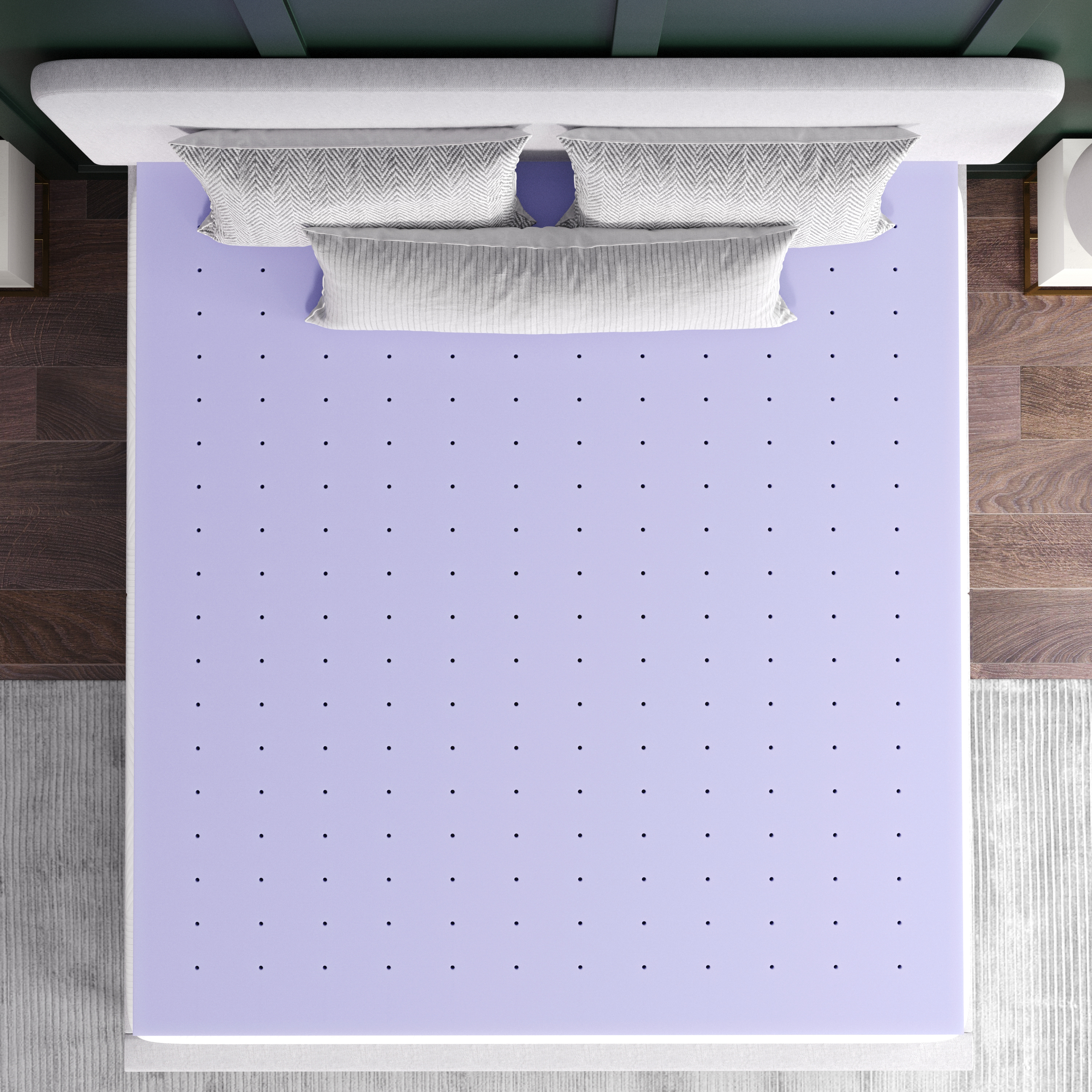 Astor 3" Memory Foam King Size Mattress Topper with Lavender Infused, CertiPU... - Picture 2 of 41