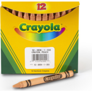 Single Color Bulk Crayons, Regular Size, Peach, 12 Count