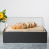 Full-size acrylic rolltop cover for cubic display cutting board or display platter