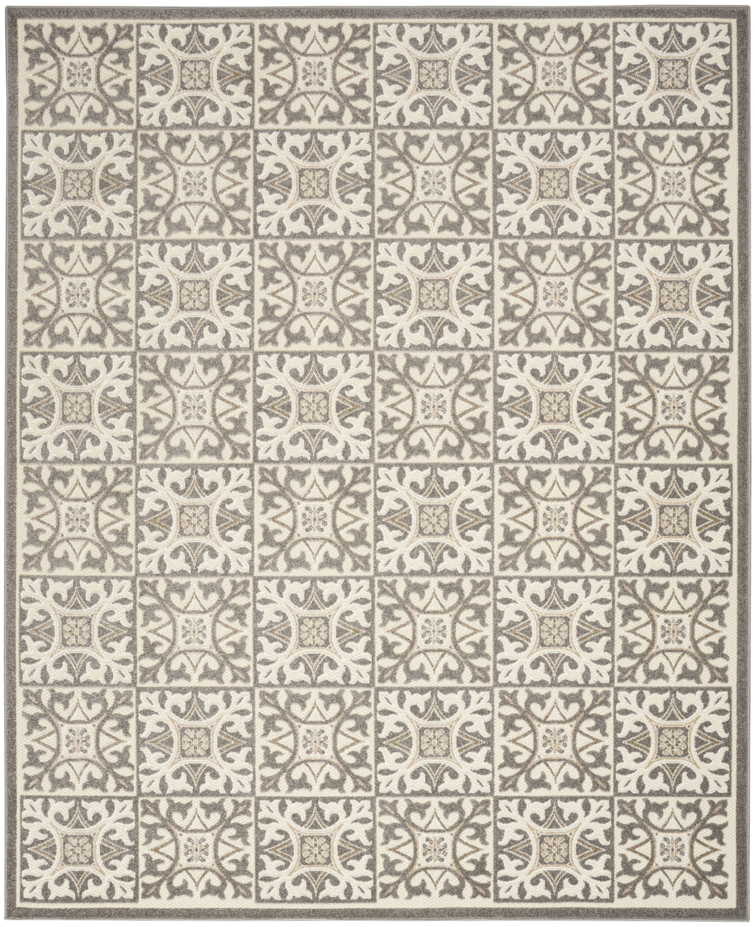 Nourison Aloha 9' x 12' Ivory Grey Contemporary Rug