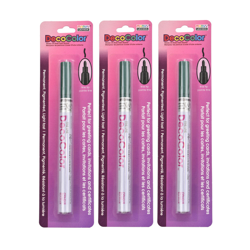DecoColor® Paint Marker, Fine Tip, 200-S, Pine Green #72, Set of 3