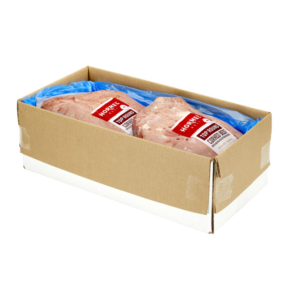 HORMEL(r) Corned Beef, Top Round, Cap Off, Soy, Deli Faced, 2 pc . C1RM - Front Right Open Case (Hi Res)