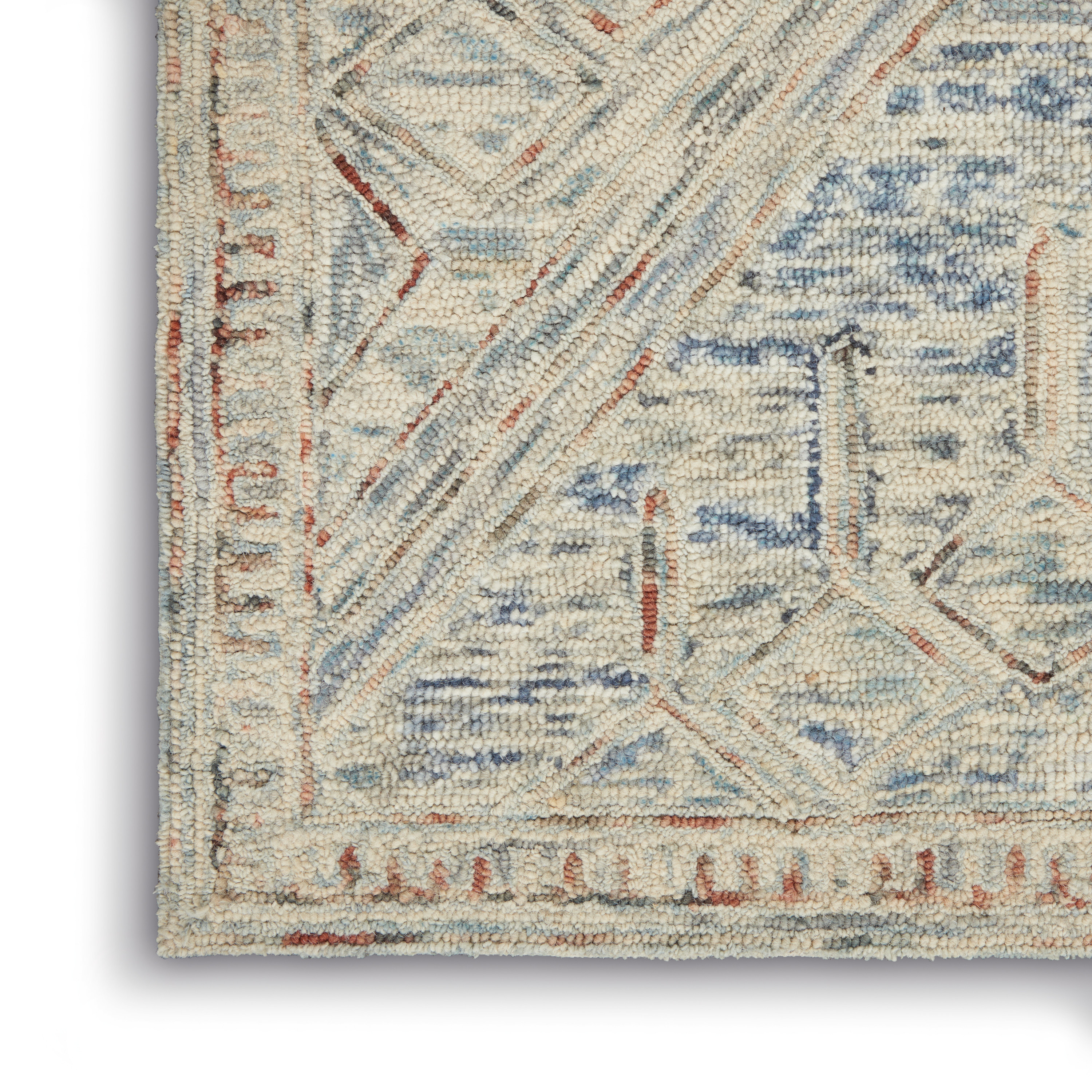 Nourison Interlock 3'9" x 5'9" Blue Multicolor Bohemian Indoor Rug