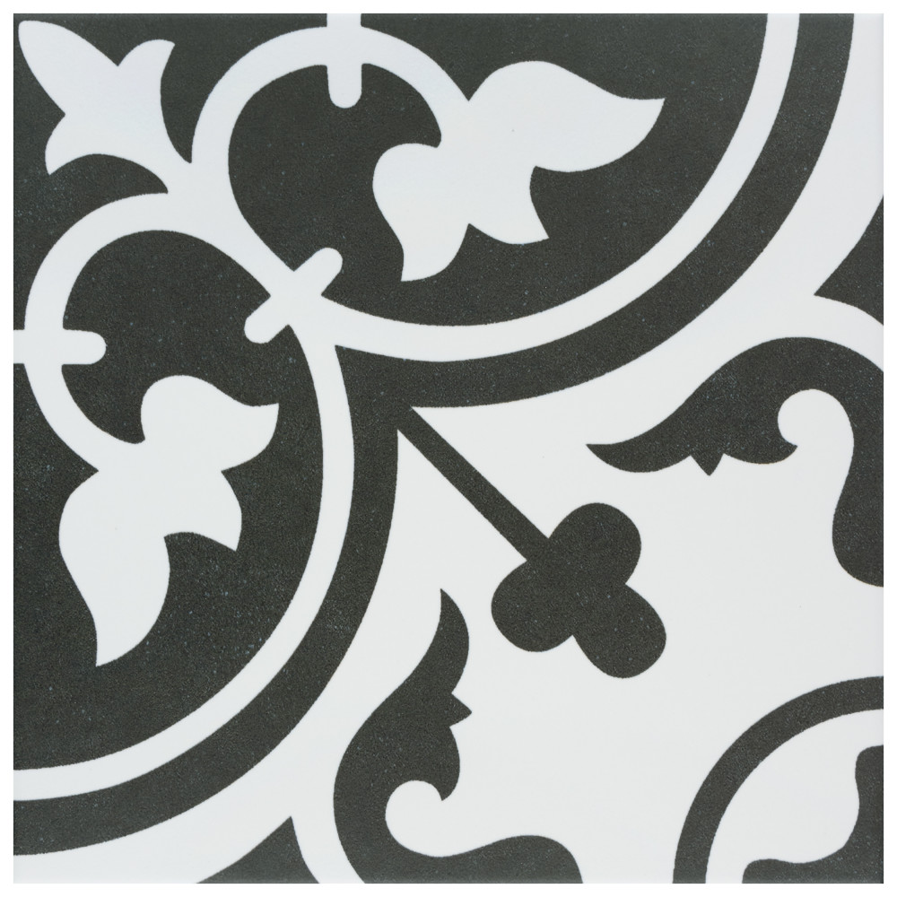Sample – Arte Clover Black Porcelain Floor and Wall Tile