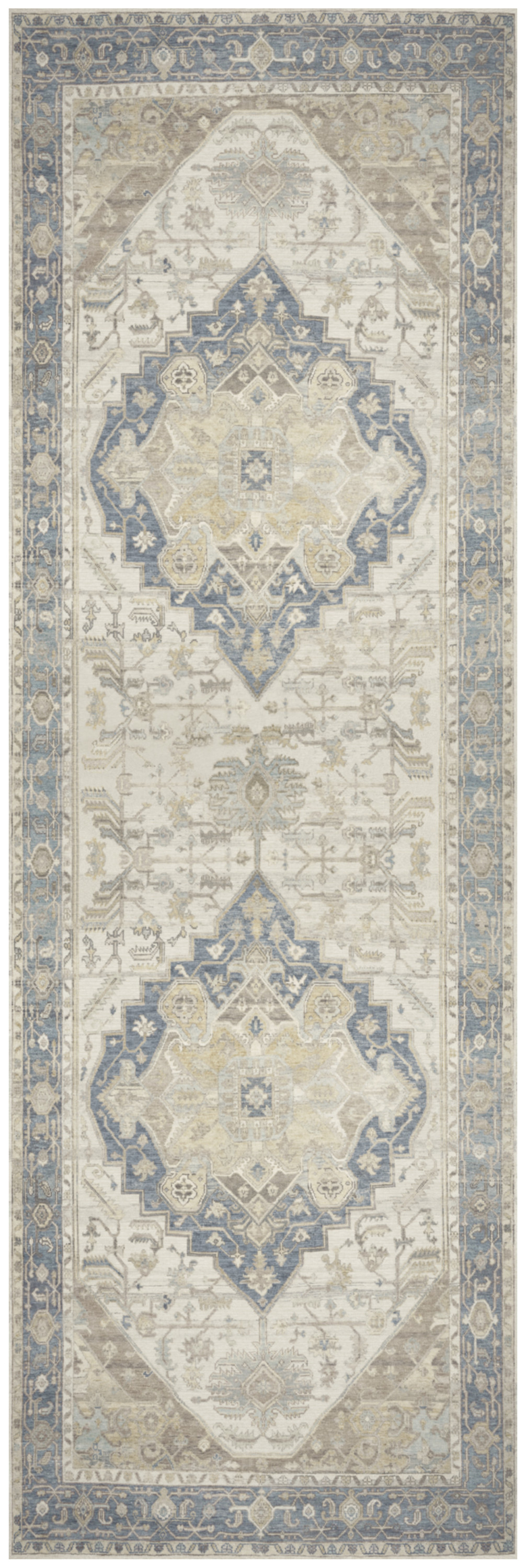 Nourison Vintage Washables 2' x 6' Blue Green Vintage Indoor Rug