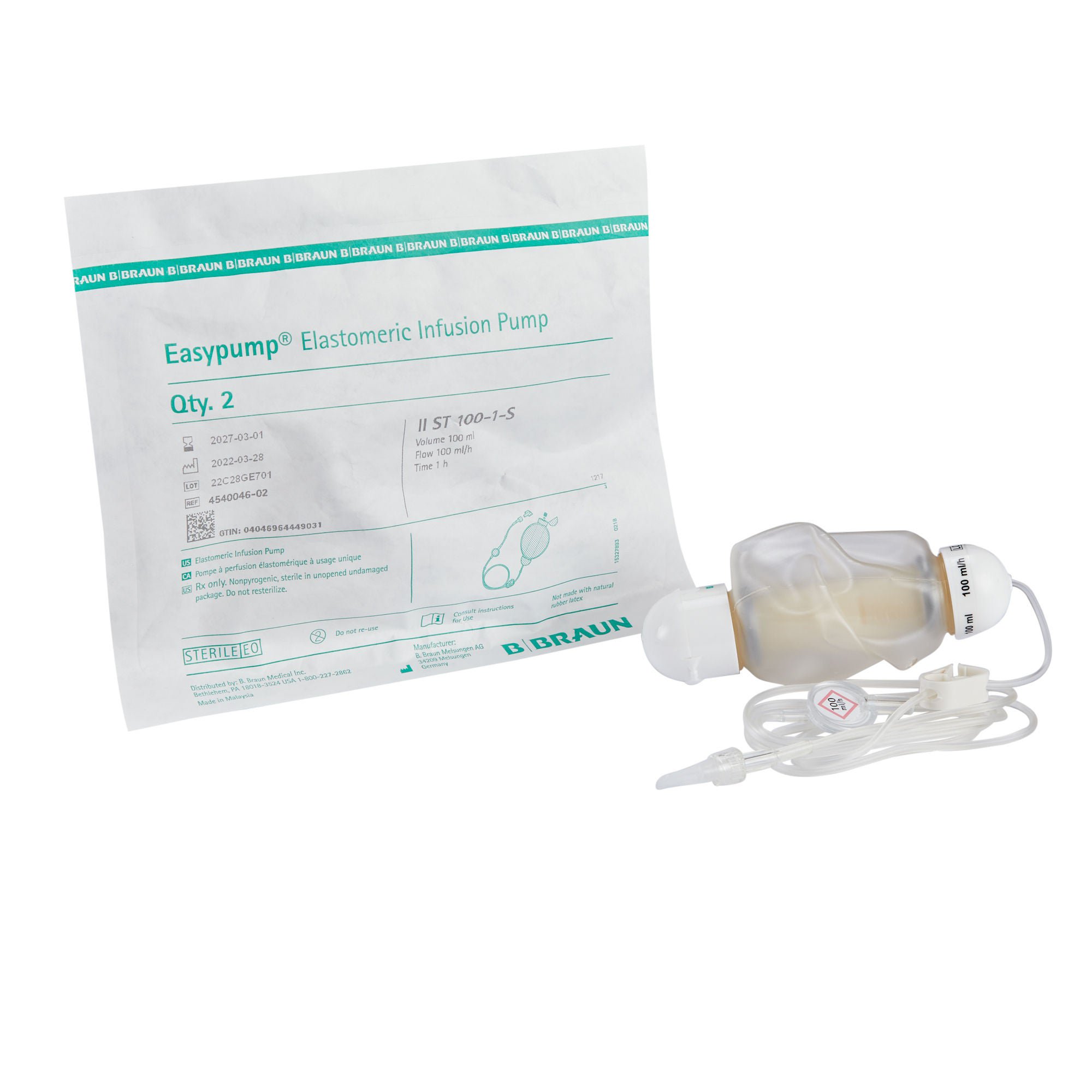 B. Braun PUMP, INF EASYPUMP II ELSTMRC STR 100MLX100ML/HR (2/PK 5PK/