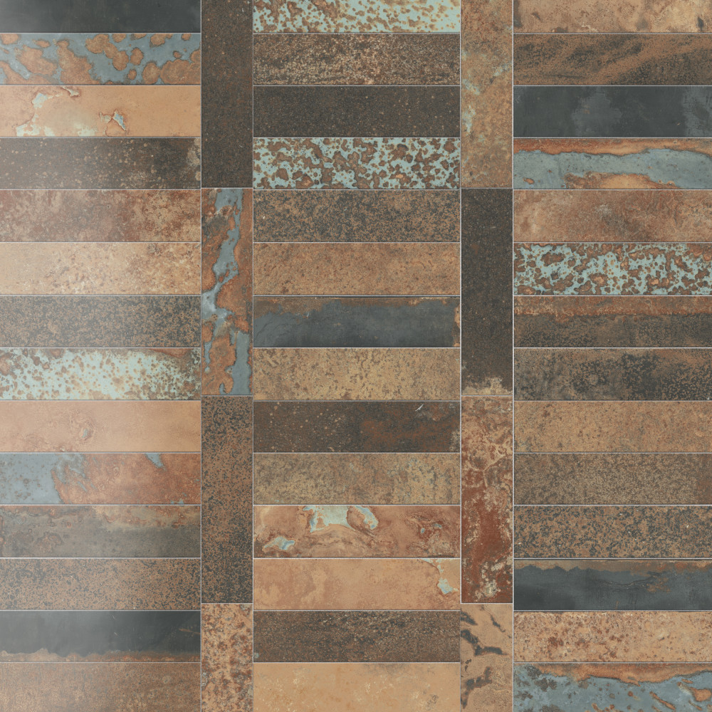 Maheno Brick Mix 2-3/8 in. x 9-3/4 in. Porcelain Floor and Wall Tile