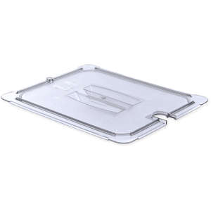 Carlisle, StorPlus™, Polycarbonate Notched Handled Universal Lid 1/2 Size, Clear