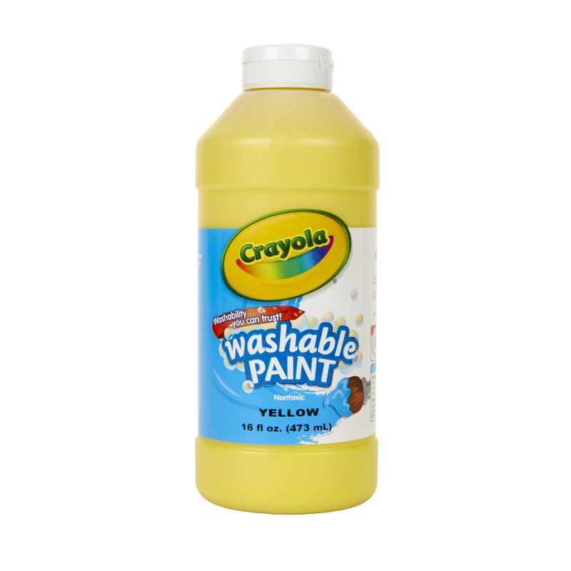 Washable Paint, Yellow, 16 oz.
