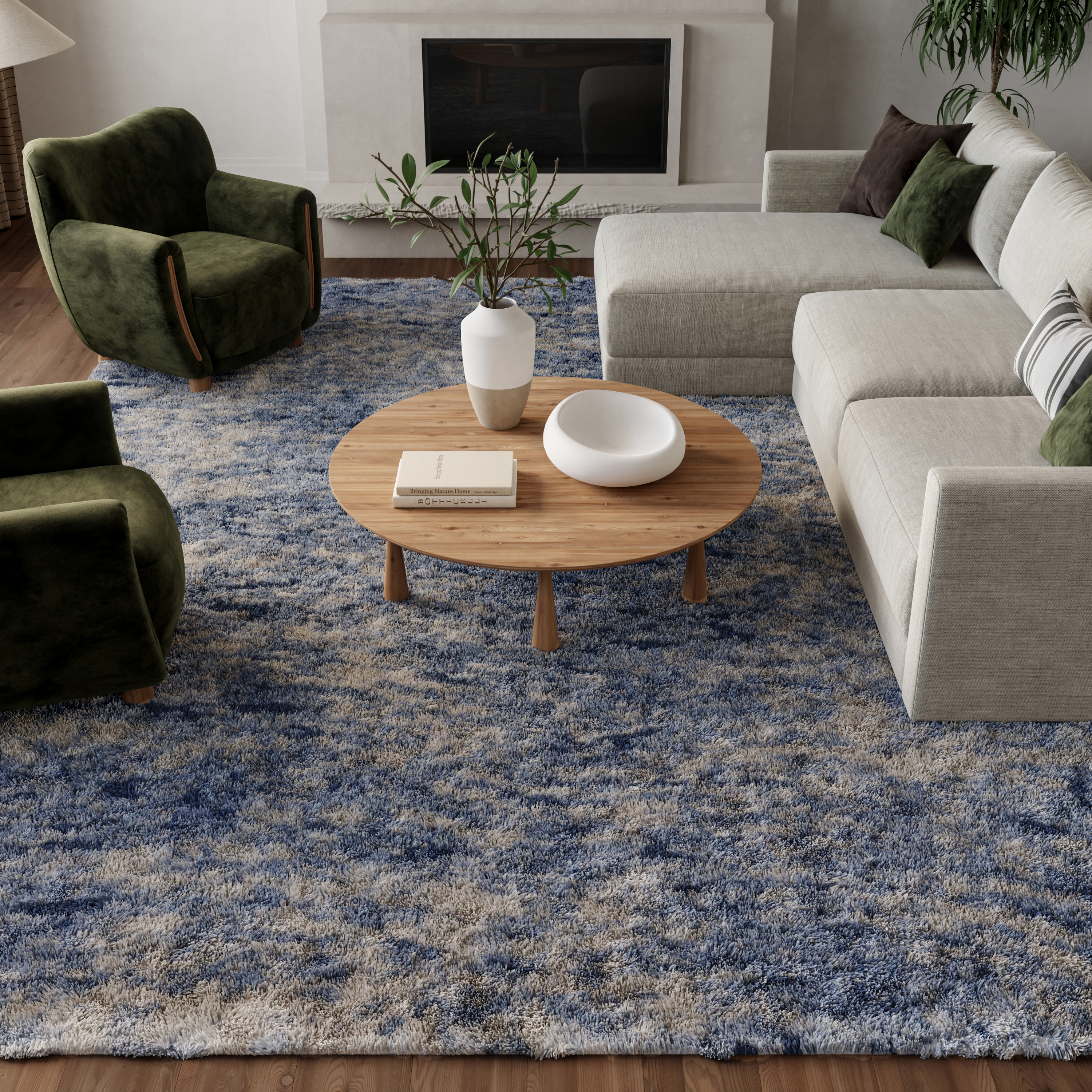 Nourison Dreamy Shag 7'10" x 9'10" Light Blue Shag Indoor Rug