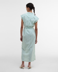 Abby Striped Midi Dress Kelly Green/White Stripe
