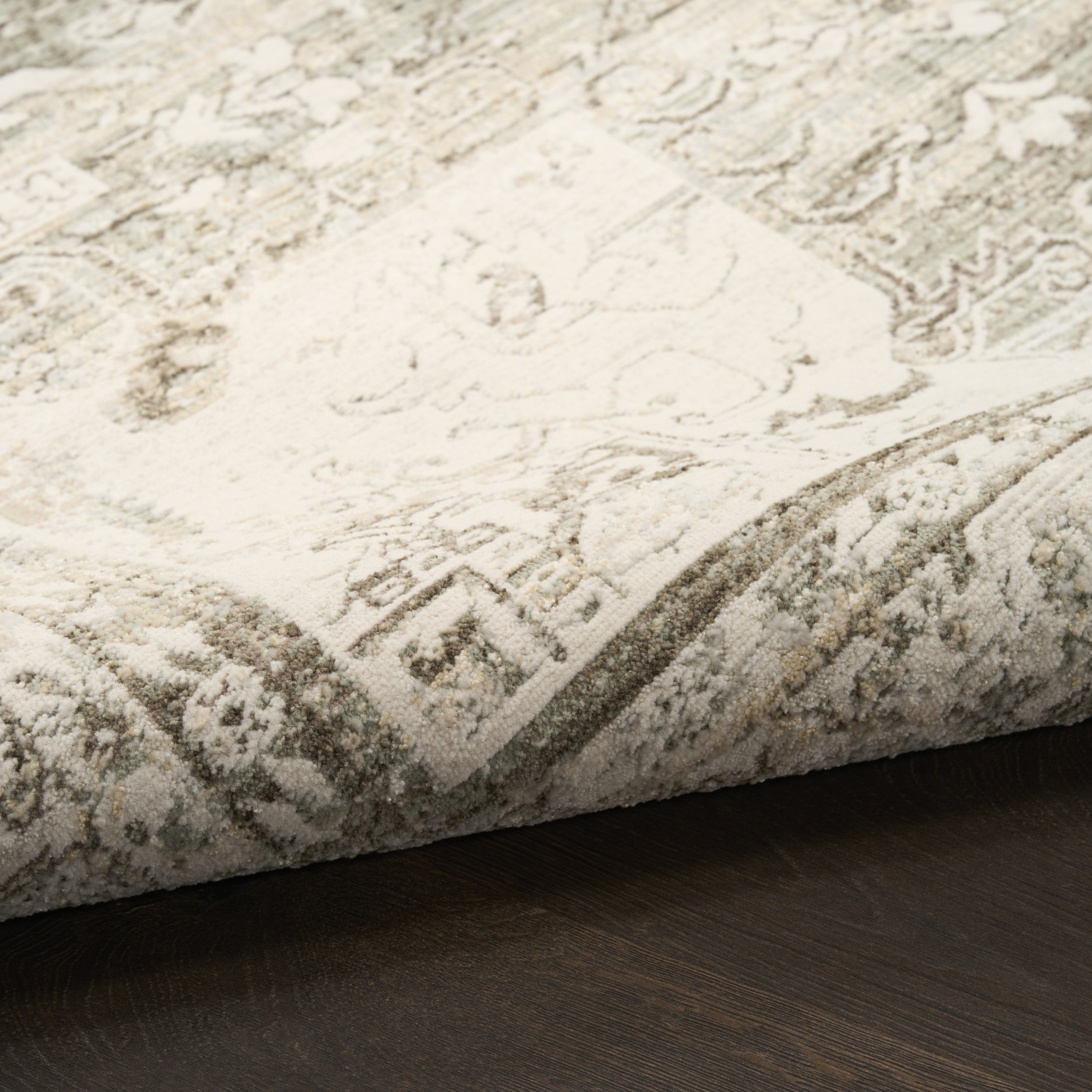 Nourison Soft Mist 9' x 12' Ivory Light Grey Vintage Indoor Rug