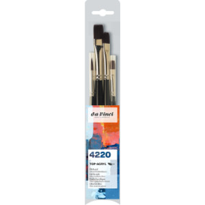 TOP-ACRYL Red-Brown Brushes, Synthetic, Oil & Acrylic, 4 Brush Set