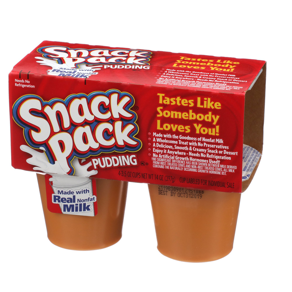 Snack Pack Butterscotch Pudding, 4/3.5 oz Conagra Foodservice