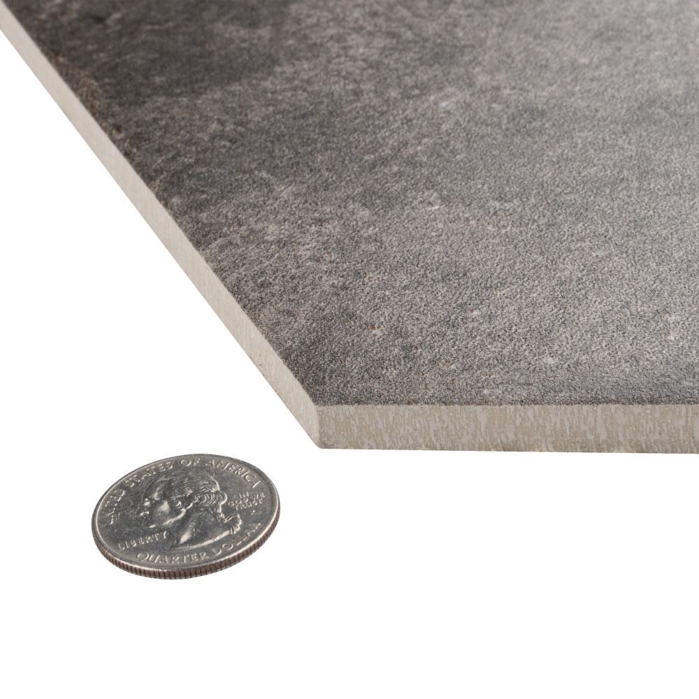 D’Anticatto Hex Notte 11 in. x 12-3/4 in. Porcelain Floor and Wall Tile