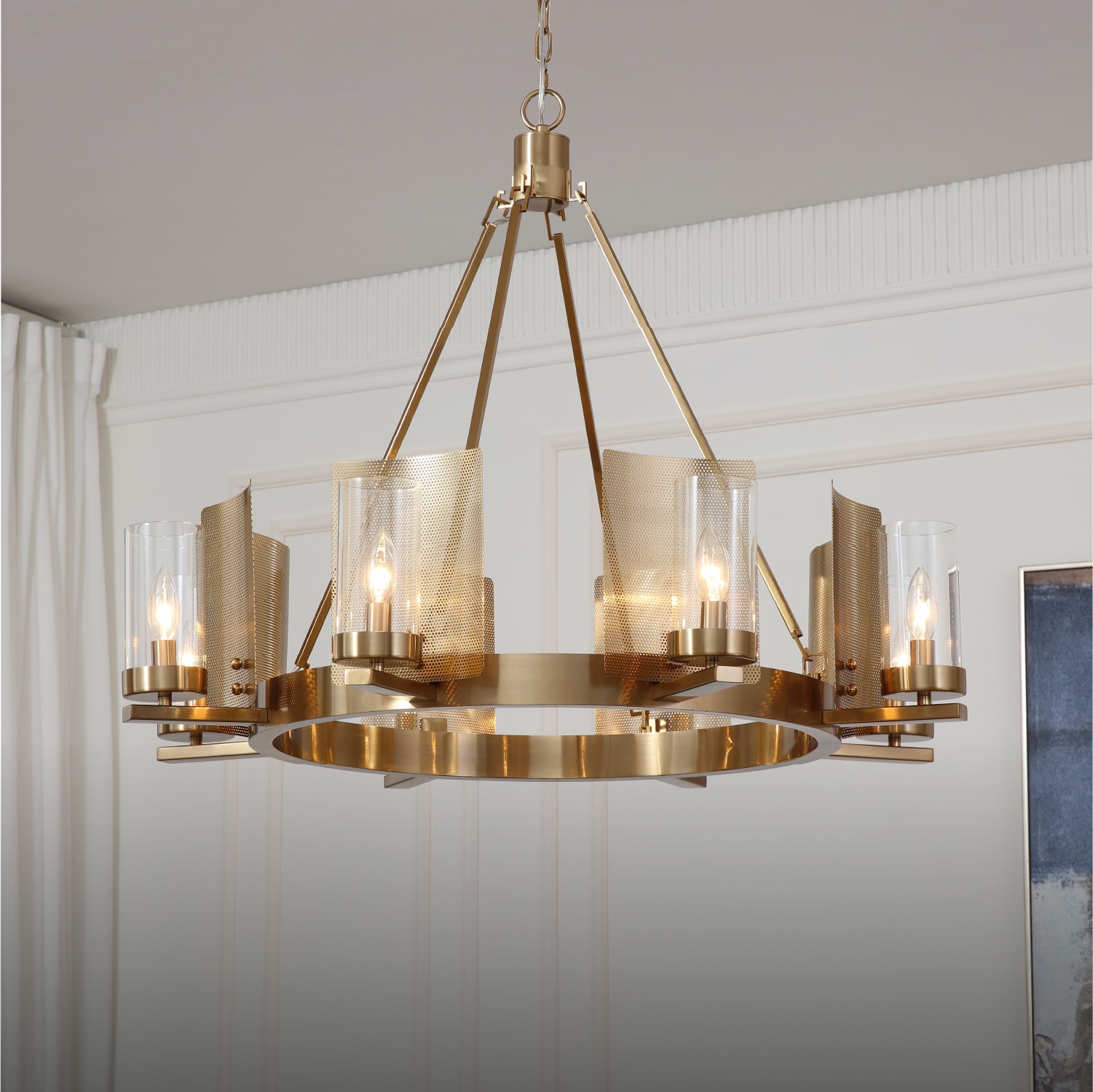 Aurelia 8 Light Chandelier — installation 1