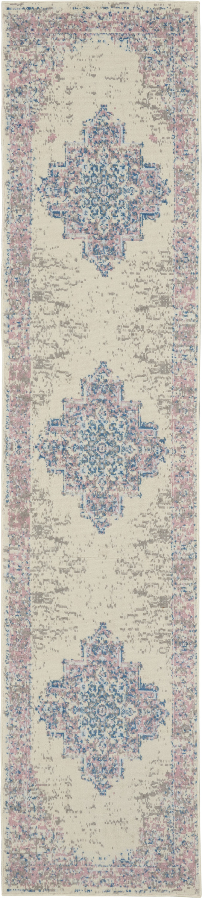 Nourison Grafix 2'3" x 10' Ivory Pink Vintage Indoor Rug