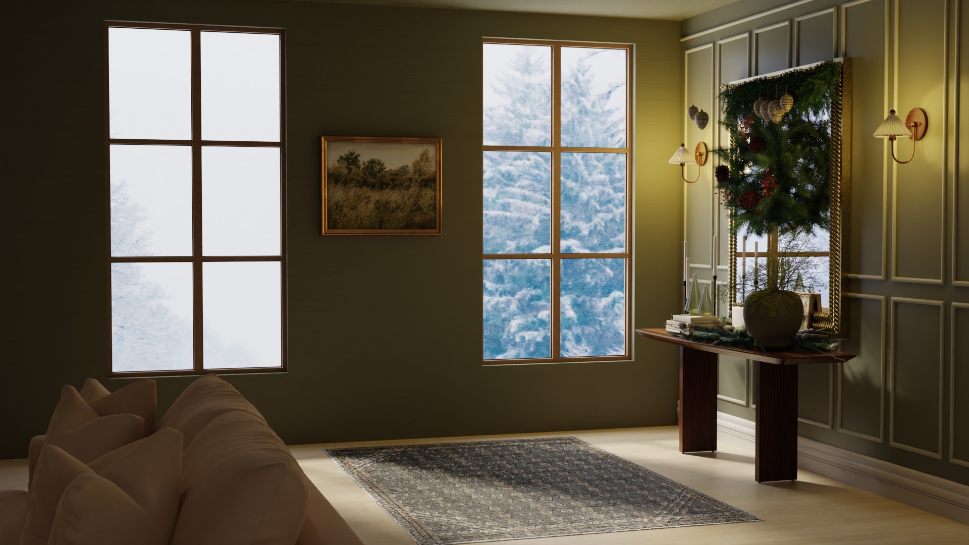 Nourison Nordic 5' x 7' Ivory Multicolor Modern Indoor Rug