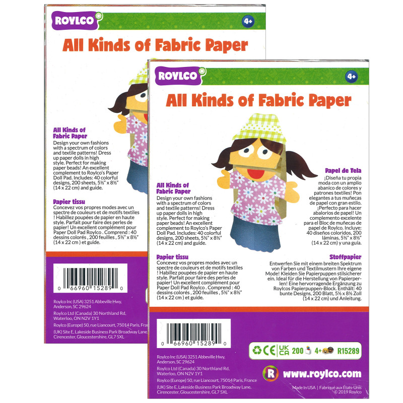 All Kinds of Fabric Design Papers™, 5.5" x 8.5", 200 Sheets Per Pack, 2 Packs