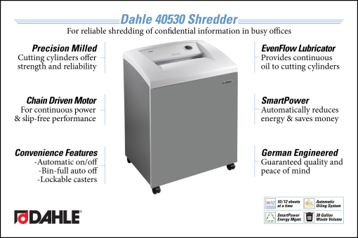 Dahle 40530 Department Shredder InfoGraphic
