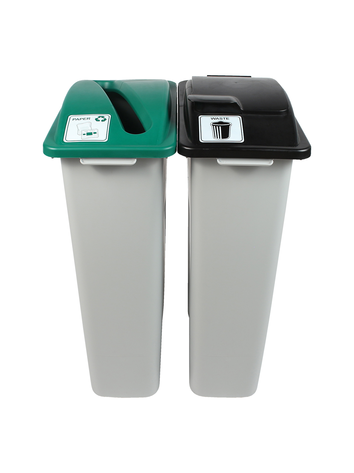 WASTE WATCHER – Double – Kit – Paper-Waste – Slot-Solid Lift – Grey-Green-Black