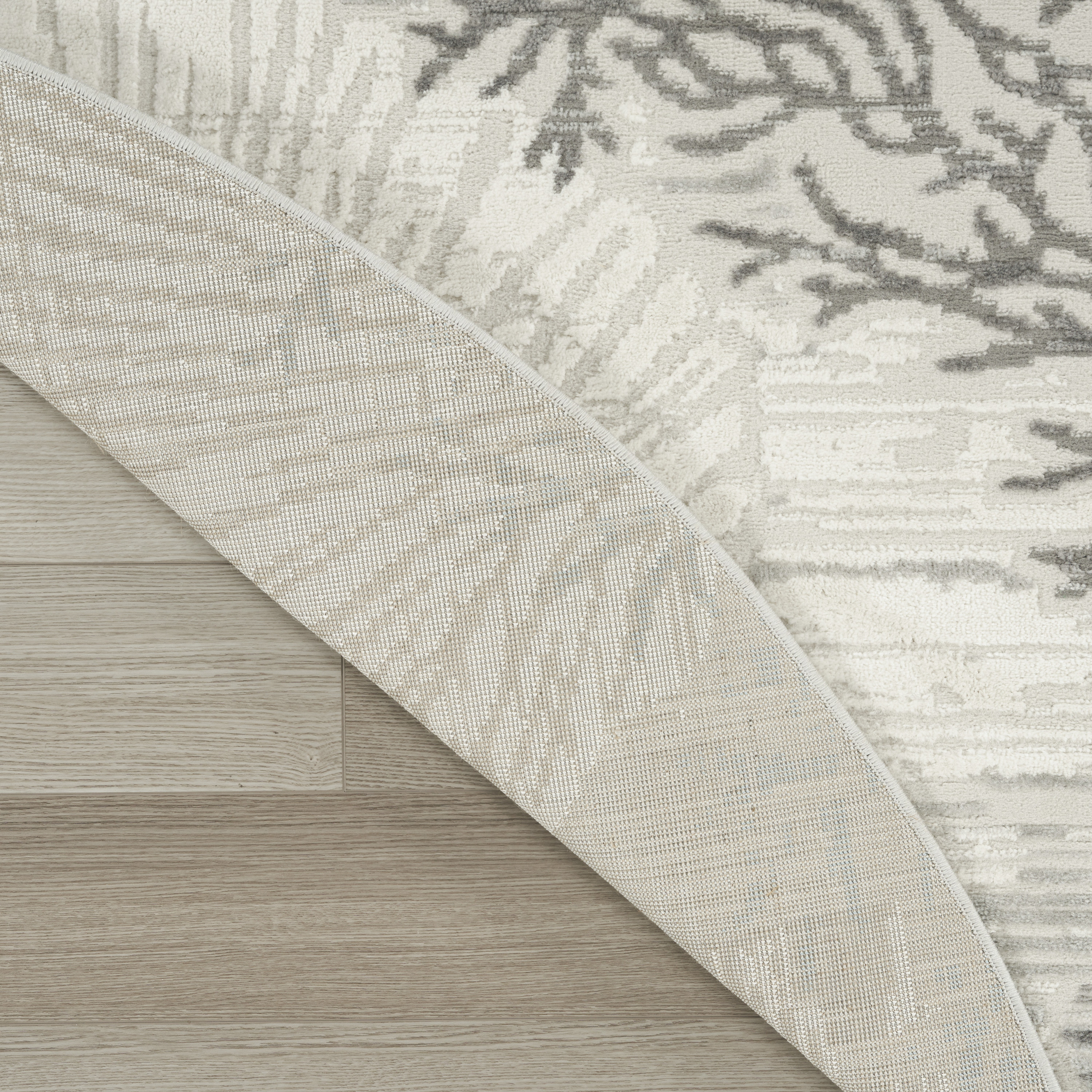 Nourison Seaside 5'3" x Round Ivory Grey Blue Coastal, Nautical & Beach Indoor Rug