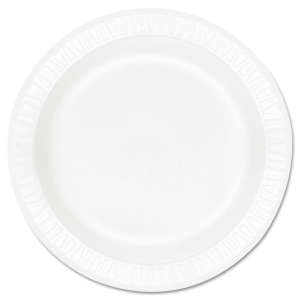 Dart, Concorde Foam Plate, 9" Dia, White