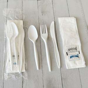 Boardwalk, Six-Piece Cutlery Kit, Mediumweight, 5.86", Plastic, White