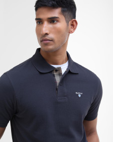 Tartan Pique Polo Shirt Navy-Dress