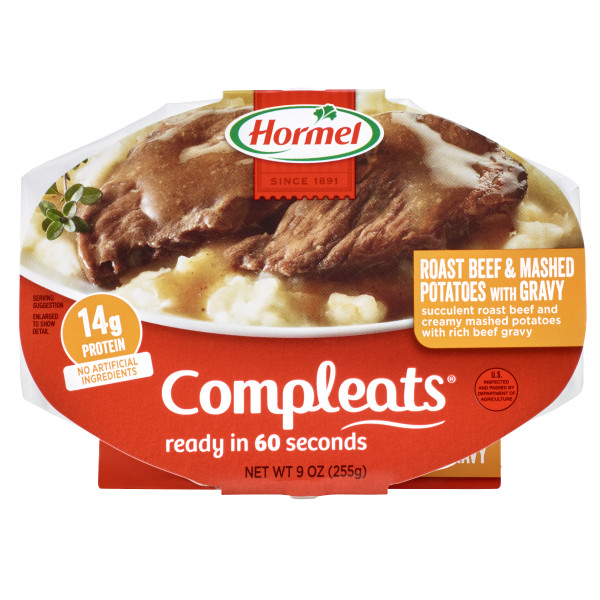 HORMEL(r) COMPLEATS(r) Roast Beef & Mash, 6/9oz. . C1CB - Front Center Inner Pack (Hi Res)