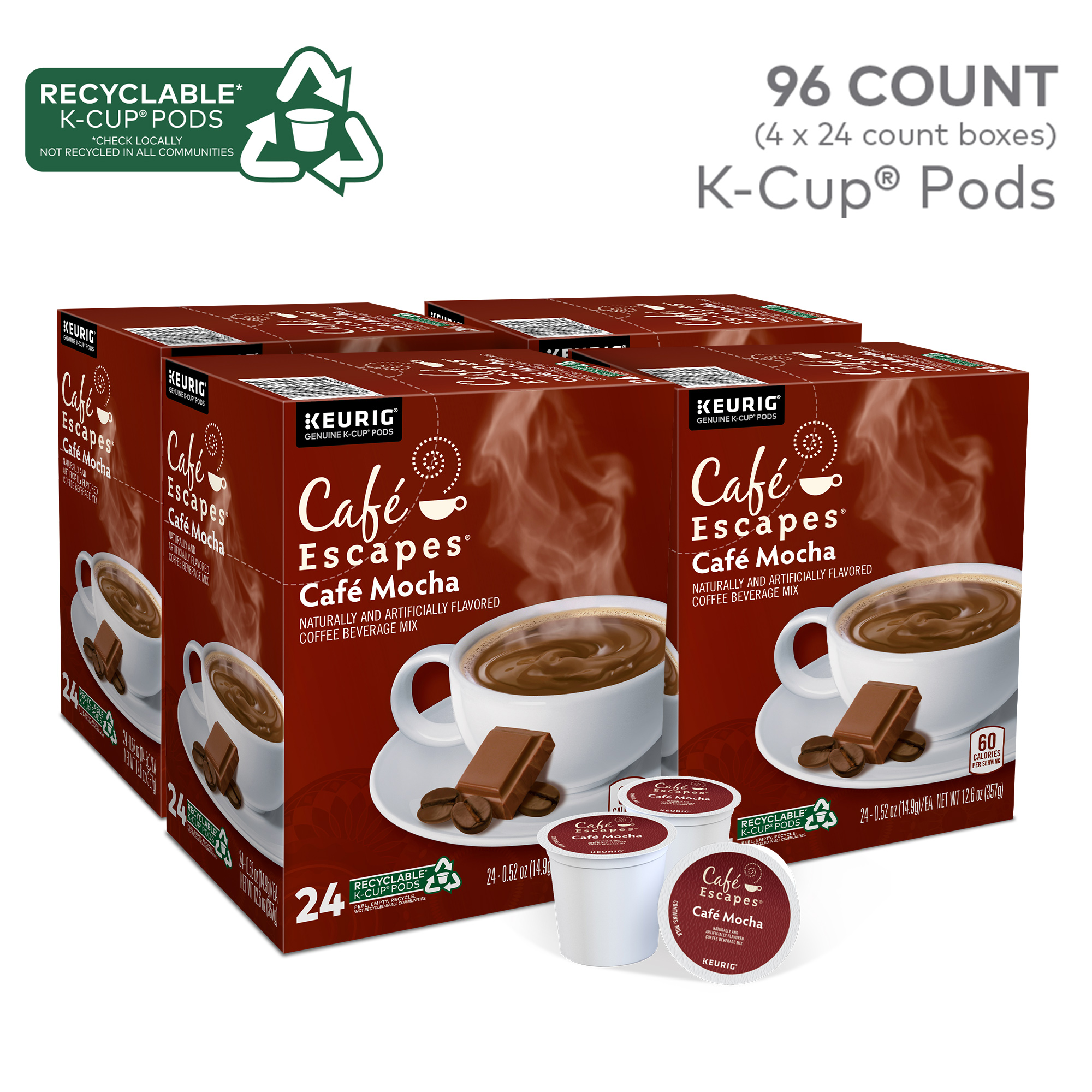 Cafe Escapes Cafe Mocha, Keurig K-Cup Pod, 96 Count | eBay