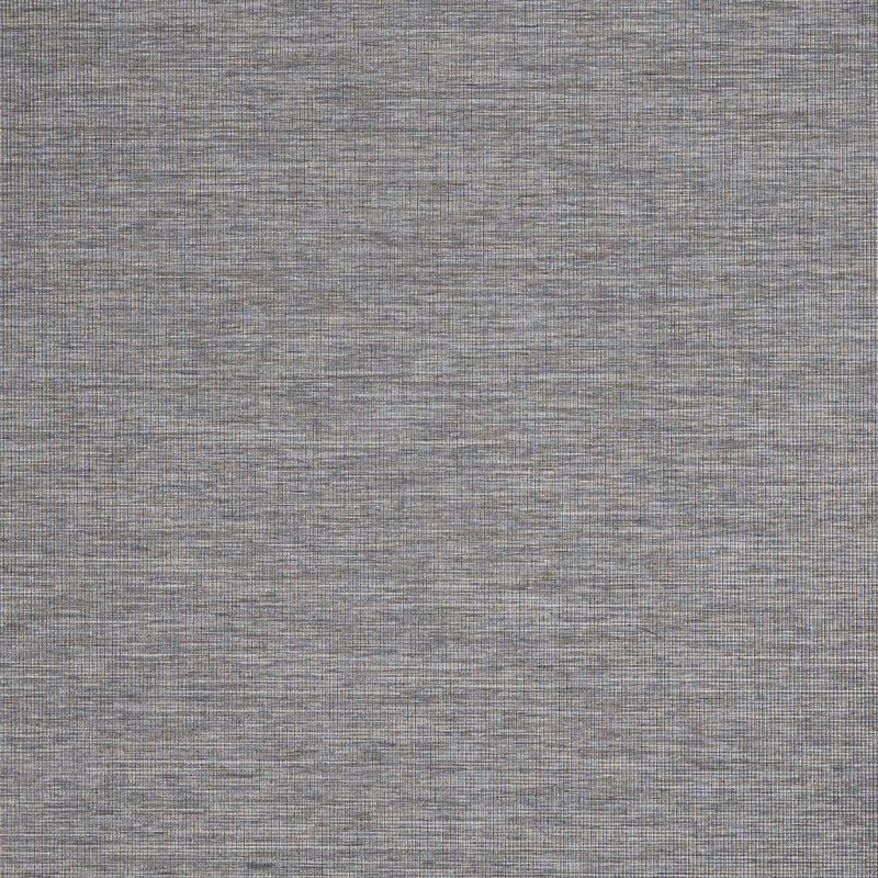 Gray woven roller blind, fully lowered and closed, filtering muted daylight; fills the frame, suggesting an interior window or wall with soft, even lighting and subtle horizontal weave texture.