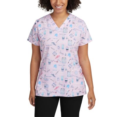 White Cross Women&#8216;s 3-Pocket V-Neck Scrub Top-White Cross