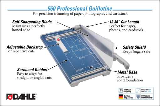Dahle 560 Professional Guillotine Trimmer InfoGraphic