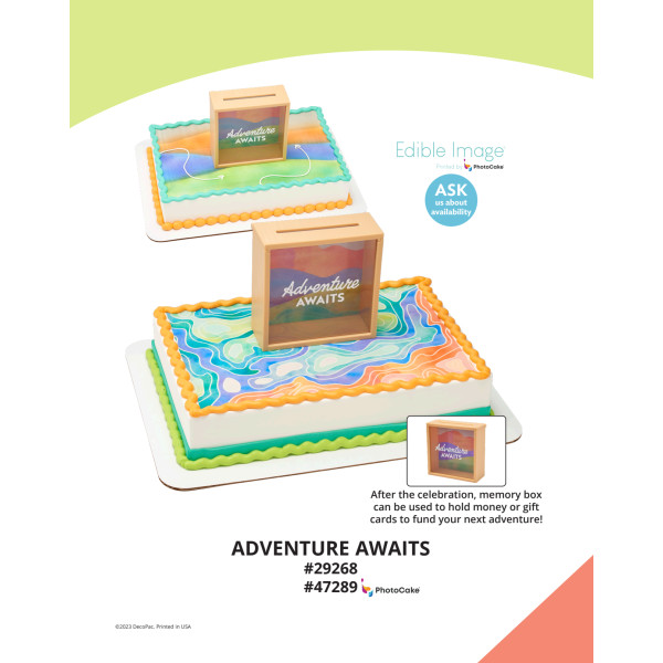 Adventure Awaits The Magic of Cakes® PhotoCake® Enhanced Background and Icing Page