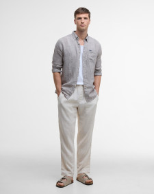 Linton Tailored Long-Sleeved Shirt Dark Oak