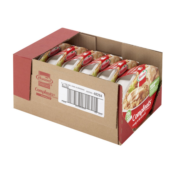 HORMEL(r) COMPLEATS(r) Chicken & Dressing, 6/9.5oz. . C1RM - Front Right Open Case (Hi Res)