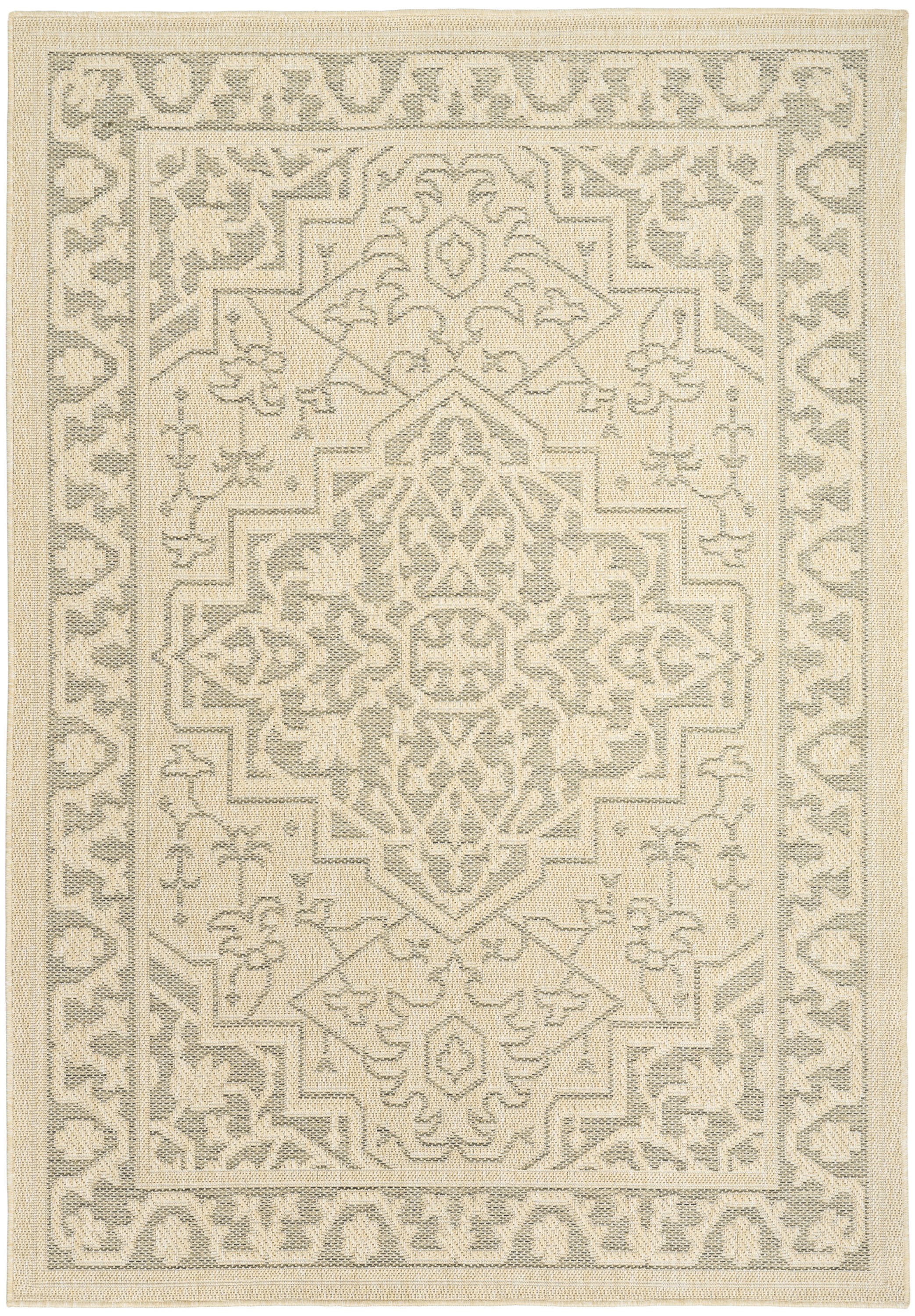 Nourison Tulum 6' x 9' Taupe Olive Outdoor Rug