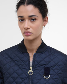 Reyna Quilted Bomber Jacket Dark Navy